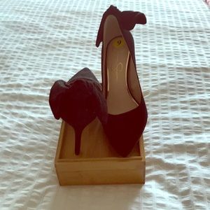 Jessica Simpson Black Suede Pumps with Bow